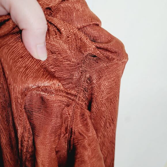 Untitled in Motion Emissus rust satin drawstring waist lounge pants - Picture 12 of 14